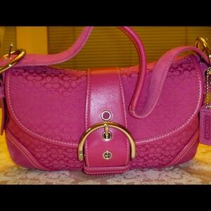 Coach hot pink signature CC bag